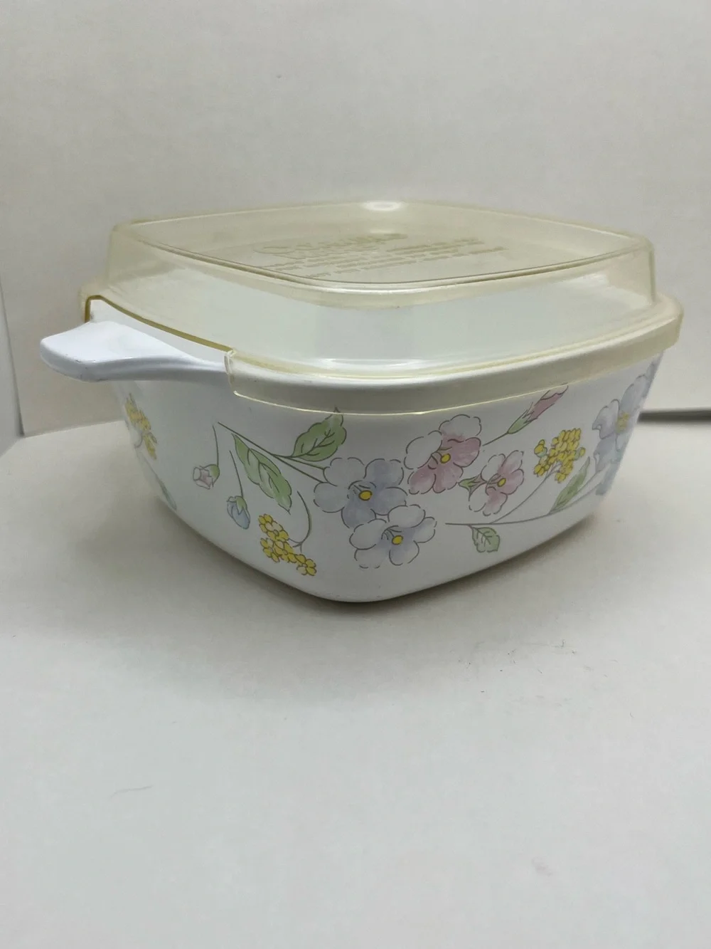 Vintage Corning Ware Pastel Bouquet 700ml Casserole Dish P-43-B with lid